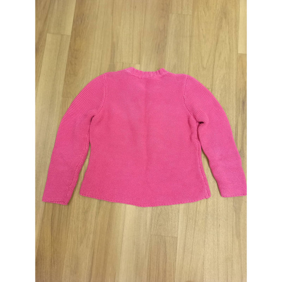 Liz Claiborne Women Petite M Pink Sweater Thick Chunky Knit Button Collar - Picture 5 of 6
